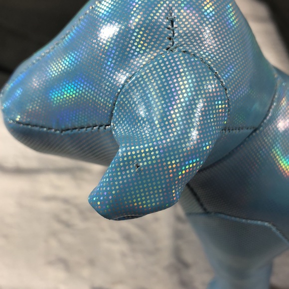 Victoria’s Secret Pink plush dog Light metallic Blue VS Pink Logo - Picture 9 of 11